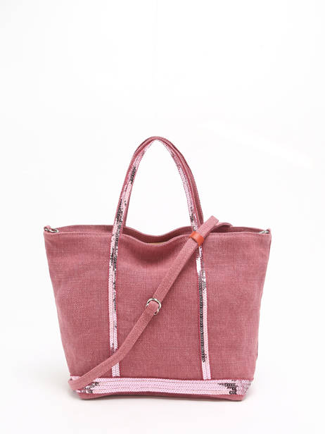 Handtas Cabas Linnen En Pailletten Vanessa bruno Roze cabas lin 31V40435 ander zicht 4
